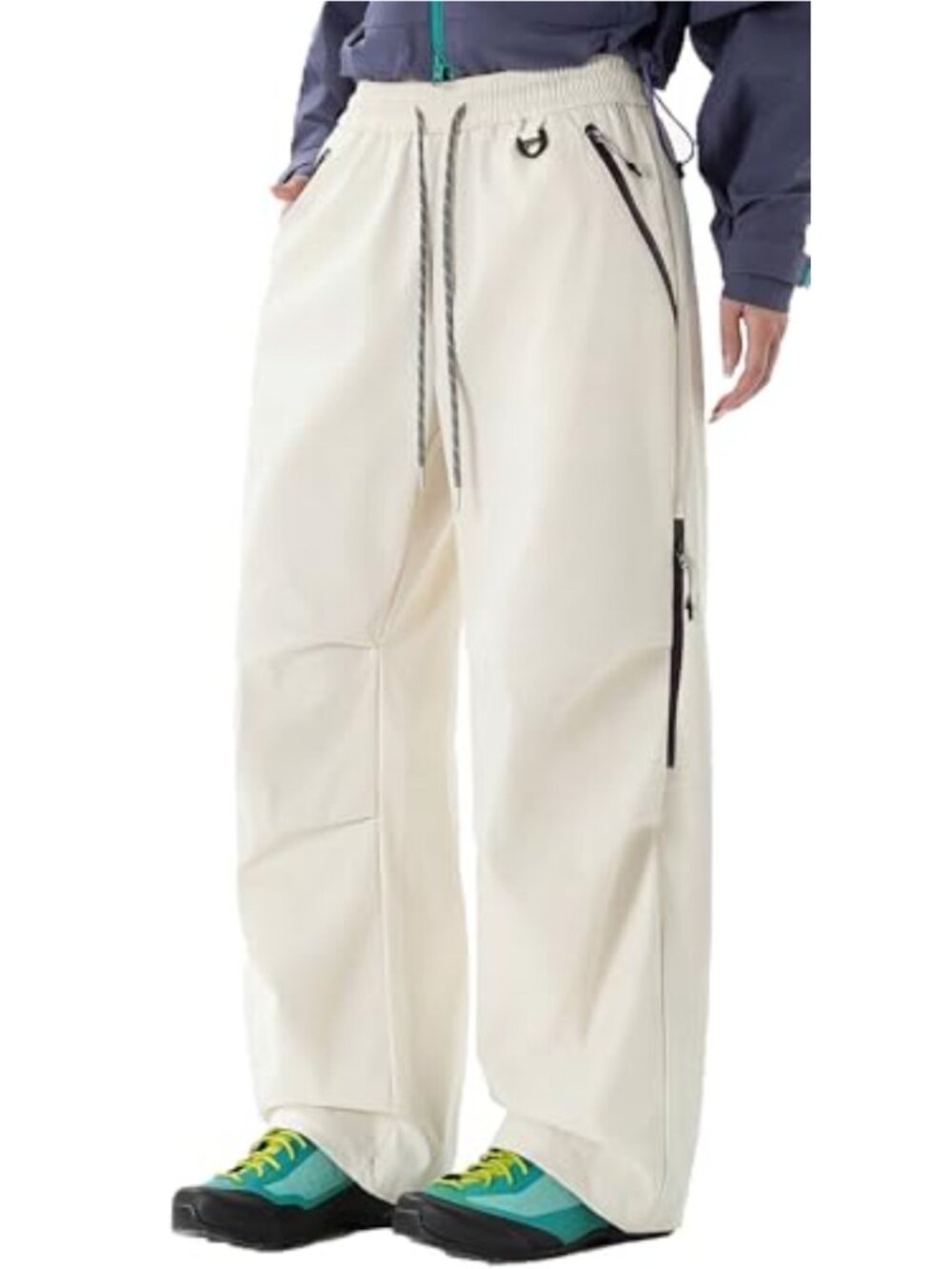 FEOYA Waterproof Lightweight Quick-Dry Cargo Pants Women Wide Leg Ankle